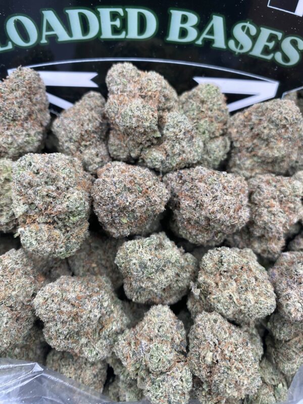 Close-up of Black Cherry cannabis flower with deep green and purple buds
