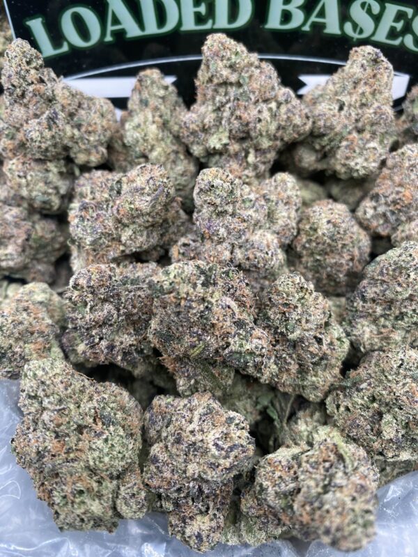 Cotton Candy Runtz cannabis flower buds with frosty trichomes