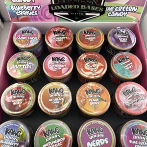 Close-up of KAWS Moonrocks Candy Edition cannabis buds with sparkling trichomes