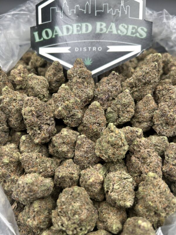 Obama Runtz cannabis flower with frosty trichomes and vibrant colors