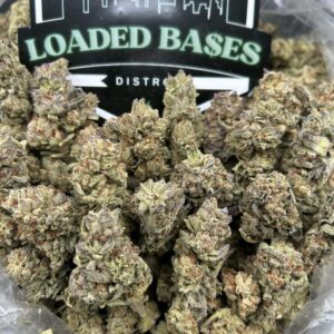 OREOS cannabis flower with frosty trichomes and dessert-like aroma