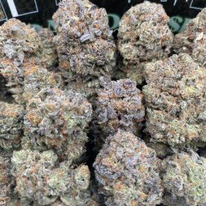 Platinum Bubbas cannabis flower dense frosty buds