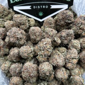 Purple Platinum cannabis flower with deep purple buds and frosty trichomes