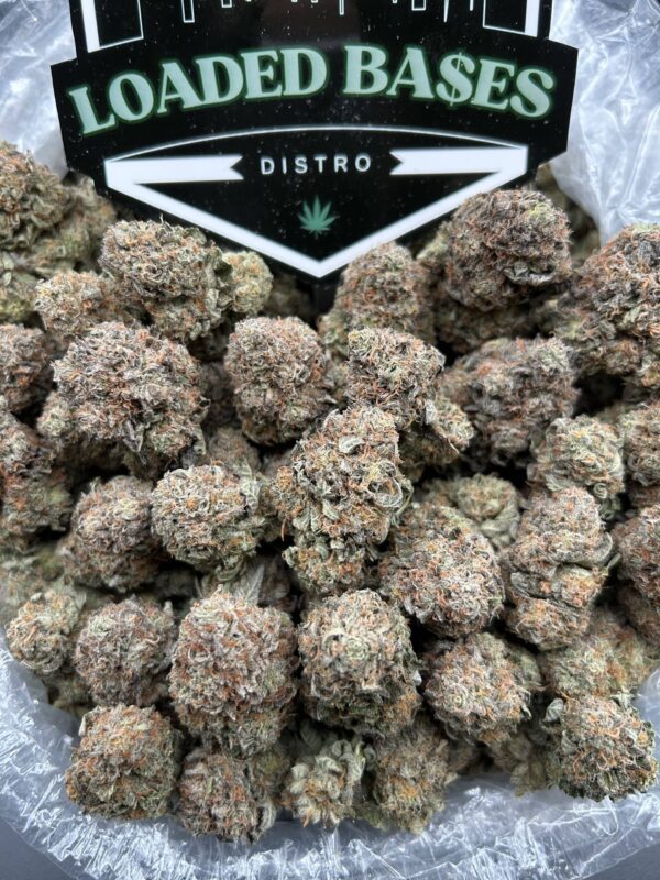 Purple Platinum cannabis flower with deep purple buds and frosty trichomes