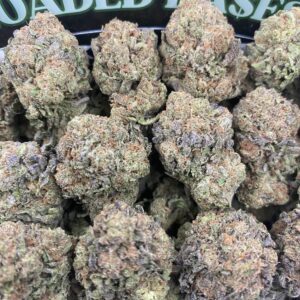 Runtz strain cannabis buds with colorful frosty trichomes