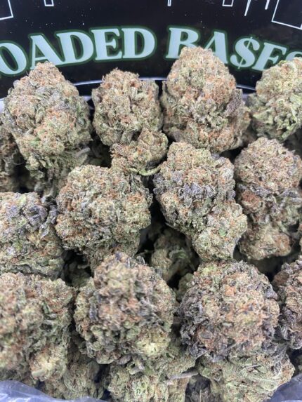 Runtz strain cannabis buds with colorful frosty trichomes