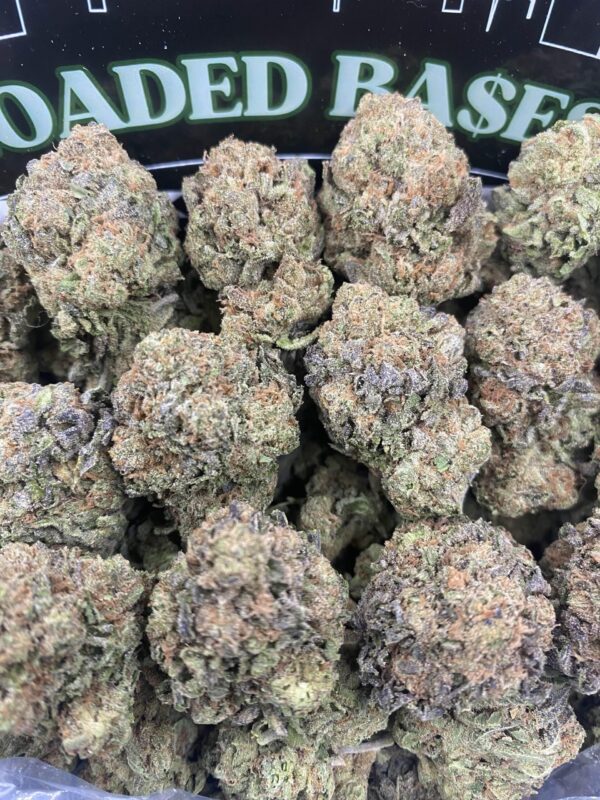 Runtz strain cannabis buds with colorful frosty trichomes