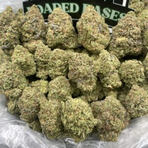 Tiramisu cannabis flower with frosty trichomes and dessert-like appeal