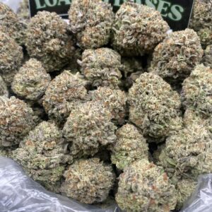Truffle Cake hybrid cannabis flower with frosty buds and dessert-like aroma