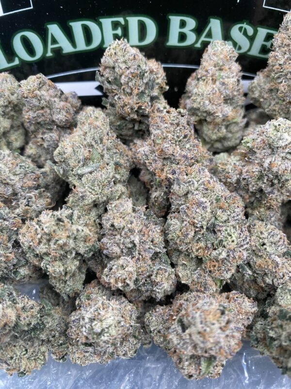 White Cherry Gelato cannabis flower with frosty trichomes and fruity aroma