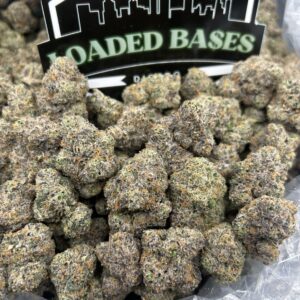 Za Runtz cannabis flower buds with frosty trichomes