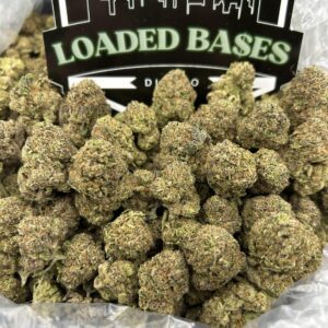 Zereal cannabis flower buds with frosty trichomes