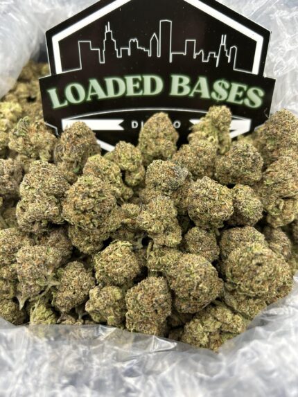 Zereal cannabis flower buds with frosty trichomes
